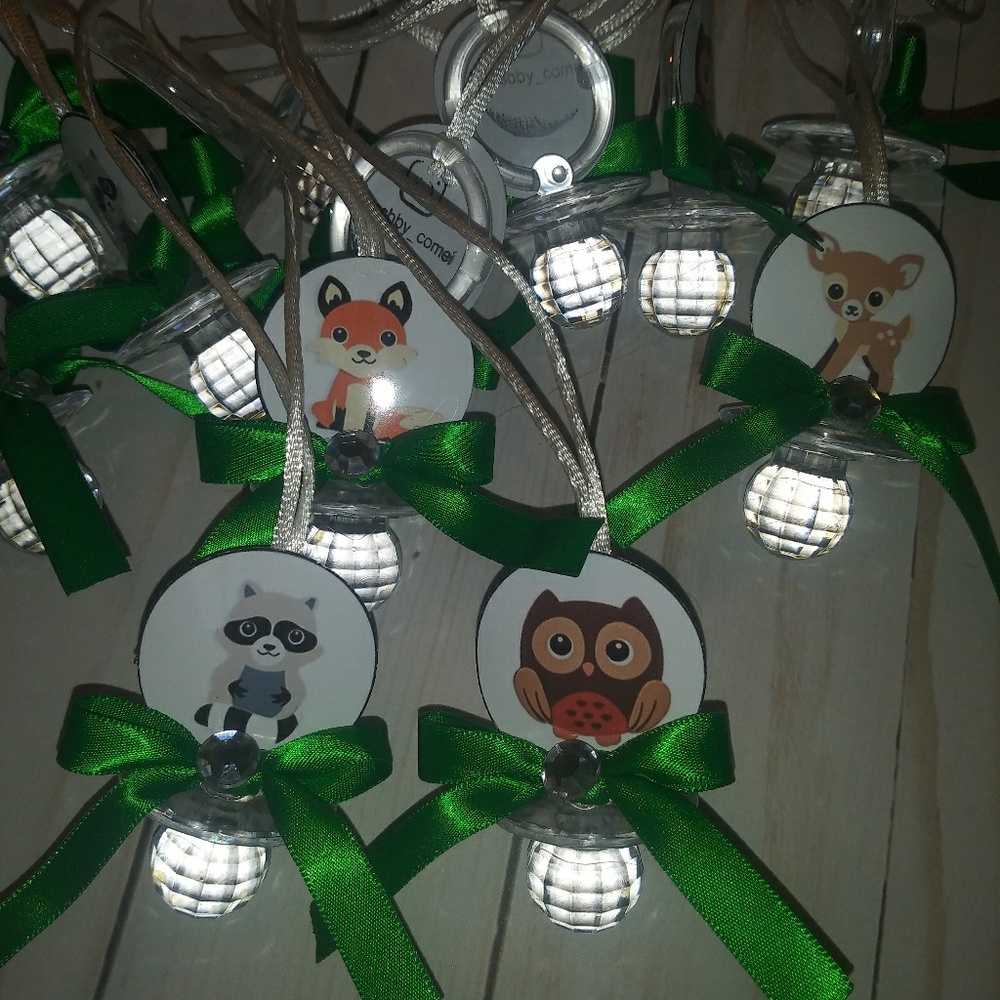 12 Woodland Animals Baby Shower Pacifiers